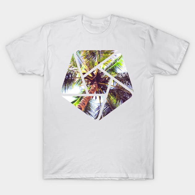 Palm Tree Geometry Summer Design T-Shirt by ddtk